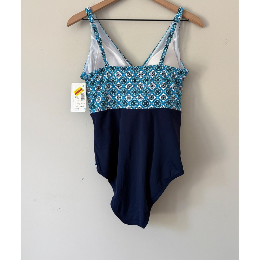 Swim Solutions Surplice Criss Cross One Piece Swimsuit-12 - Picture 6 of 13